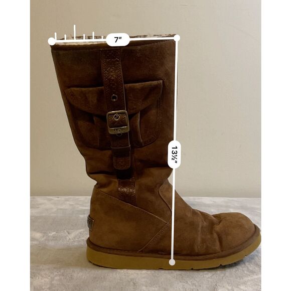 Ugg Boots Cargo Pocket Espresso Brown Real Shearling W10 - Picture 8 of 12